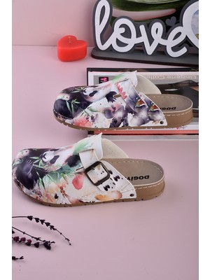 Aziz Şahin Shoes 8085 Panda Baskılı Konfort Sabo Terlik