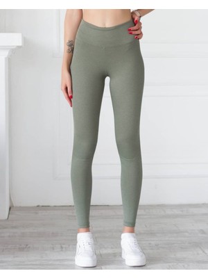 Kadın Yüksek Bel Dalgıç Kumaş Fitilli Uzun Tayt 4117