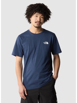 The North Face Lacivert Erkek Bisiklet Yaka Baskılı T-Shirt NF0A89538K21_M S/s Nse Graphıc Tee