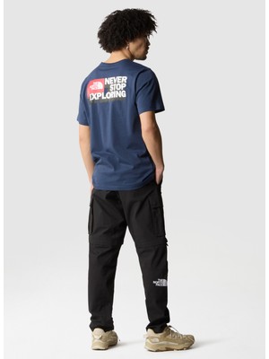 The North Face Lacivert Erkek Bisiklet Yaka Baskılı T-Shirt NF0A89538K21_M S/s Nse Graphıc Tee