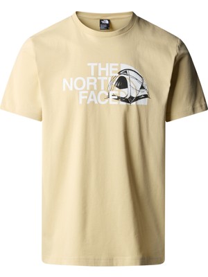 The North Face Bej Erkek Bisiklet Yaka Baskılı T-Shirt NF0A89543X41_GRAPHIC Half Dome Tee