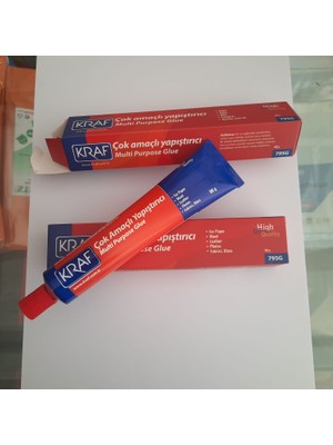 Kraf 90 gr Çok Amaçlı Yapıştırıcı 2 Adet 795 gr Renkli Kağıt, Ahşap ve Deri İçin