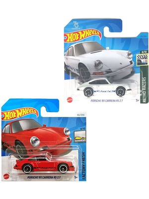 Hot Wheels 2 Araç Set Porsche 911 Carrera Rs 2.7 Kırmızı & Beyaz (1/64)