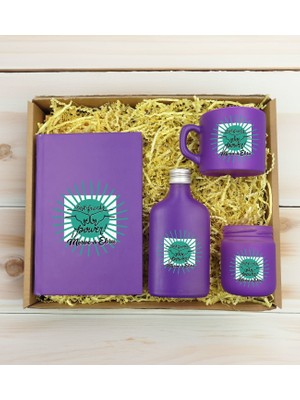 Bk Gift Kişiye Özel Isimli Dtf Best Friend Temalı Mor Defter & Kahve Fincanı & Kolonya & Mum Hediye Seti-1, Arkadaşa Hediye, Doğum Günü Hediyesi