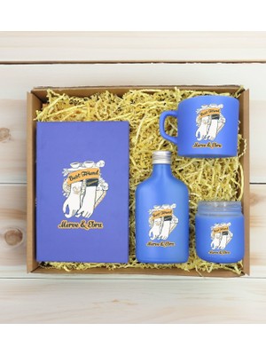Bk Gift Kişiye Özel Isimli Dtf Best Friend Temalı Mavi Defter & Kahve Fincanı & Kolonya & Mum Hediye Seti-4, Arkadaşa Hediye, Doğum Günü Hediyesi