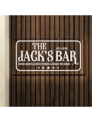 Bk Gift Kişiye Özel Isimli Akrilik Bar TABELASI(38X19CM)-5, Home Bar Tabela, Duvar Dekoru