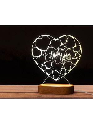 Bk Gift Kişiye Özel Isimli Tarihli Dekoratif LED Lamba, Gece Lambası, Sevgiliye Hediye, Işıklı Pleksi Biblo-3
