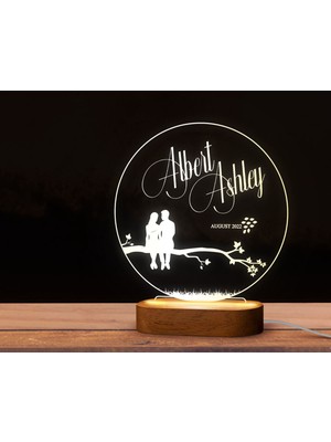 Bk Gift Kişiye Özel Isimli Tarihli Dekoratif LED Lamba, Gece Lambası, Sevgiliye Hediye, Işıklı Pleksi Biblo-7
