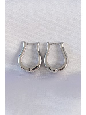 Callerrons Accessories  Pirinç Gümüş Renk Içi Boş Gül Küpe - EBJ240601W24752