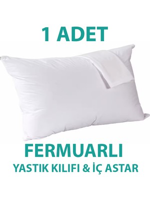 Suvay Pamuklu Fermuarlı Iç Yastık Kılıfı Beyaz Renkli Iç Astar Yastık Iç Kılıfı 50 x  70 Şilte