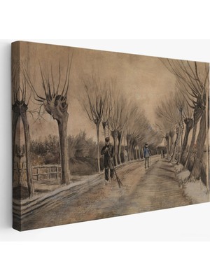 Harita Sepeti Çerçeveli Vincent Van Gogh - Etten'de Yol Tablosu - Road In ETTEN-7186