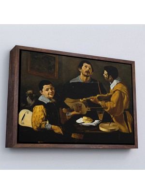 Harita Sepeti Çerçeveli Diego Velazquez - Üç Müzisyen Tablo - Three MUSICIANS-7147
