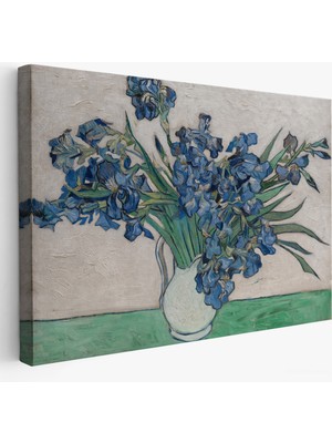 Harita Sepeti Çerçeveli Vincent Van Gogh - Süsen Çiçeği Tablo - IRISES-7183