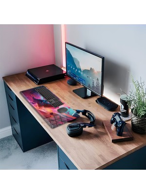 Decorita Cam Mouse Pad | Cam Masa Matı | Techno Boy | Large | 40CM x 80CM