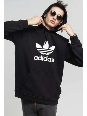 adidas Originals Trefoıl Erkek Siyah Kapüşonlu Sweatshirt