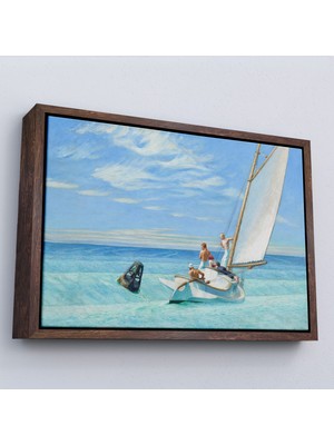 Harita Sepeti Çerçeveli Edward Hopper - Ground Swell Yelkenli TABLOSU-7077