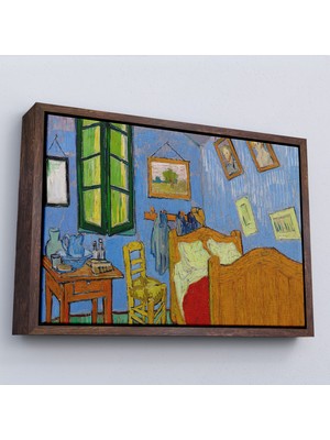 Harita Sepeti Çerçeveli Vincent Van Gogh - Arles'ta Yatak Odası Tablosu - Bedroom In ARLES-7160