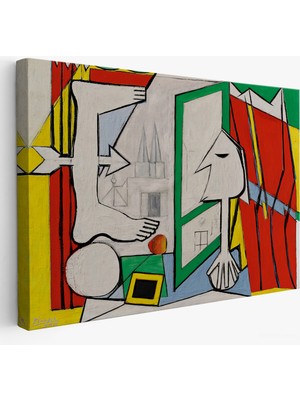 Harita Sepeti Çerçeveli Pablo Picasso - Açık Pencere Tablo - La Fenetre OUVERTE-7091