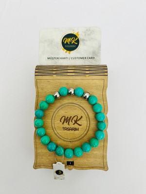 Mk Tasarım Gerçek Turkuaz Taşı Bileklik MK.001.018