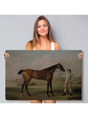 Harita Sepeti George Stubbs'un Uzun Bacaklı At ve Jokeyi Tablosu - Molly Long-Legs With Her JOCKEY-7012