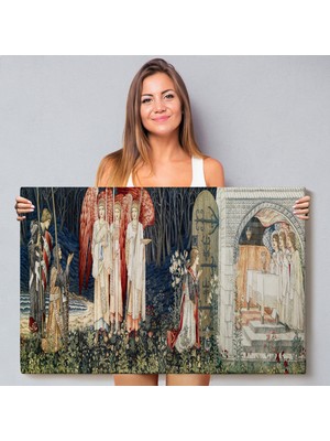 Harita Sepeti Çerçeveli William Morris Kutsal Kase TABLOSU-7033