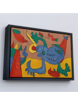 Harita Sepeti Çerçeveli Joan Miro Soyut Sanat TABLOSU-7068