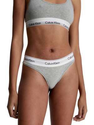 Calvin Klein Kadın Gri Tanga Külot 