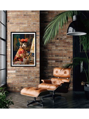 Decotorium Çerçeveli Tablo Anımal Kıngdom-Cat Serisi Mdf Tablo CAT/008