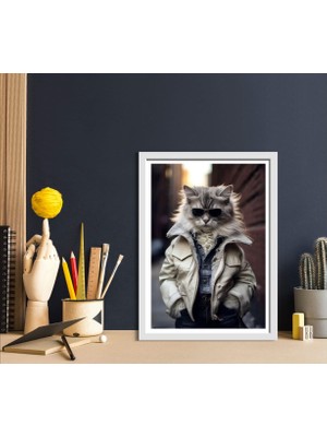 Decotorium Çerçeveli Tablo Anımal Kıngdom-Cat Serisi Mdf Tablo CAT/014