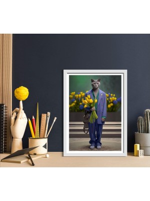 Decotorium Çerçeveli Tablo Anımal Kıngdom-Cat Serisi Mdf Tablo CAT/017