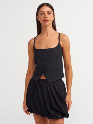 Dilvin 60548 Düğmeli Klasik Top-Siyah