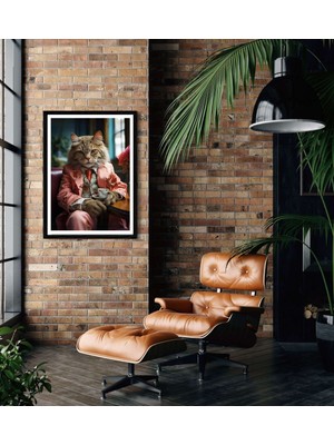 Decotorium Çerçeveli Tablo Anımal Kıngdom-Cat Serisi Mdf Tablo CAT/028