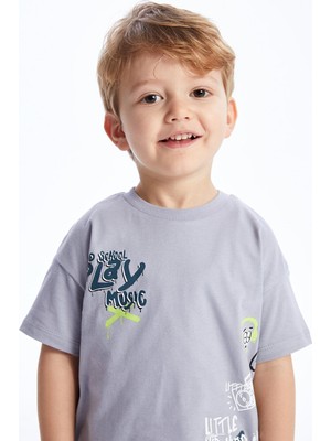 LC Waikiki Lcw Baby Bisiklet Yaka Kısa Kollu Baskılı Erkek Bebek Tişört