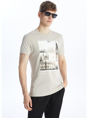 LC Waikiki Xsıde Bisiklet Yaka Kısa Kollu Baskılı Penye Erkek Tişört