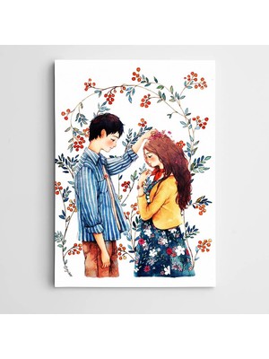 Dekolata Sevgililer Modern Sanat Kanvas Tablo