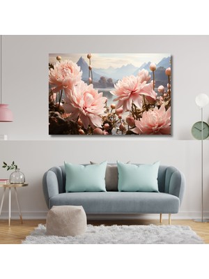 Gaagart Tekli Yatay Kanvas Duvar Tablosu Pastel Soft Pembe Hint Lotusu