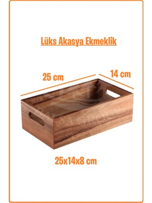 Ezmk Ev Gereçleri Lüks Akasya Ekmek Sepeti ve Düzenleyici 25X14X8 cm