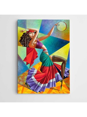 Dekolata Dansçı Kubizm Modern Kanvas Tablo