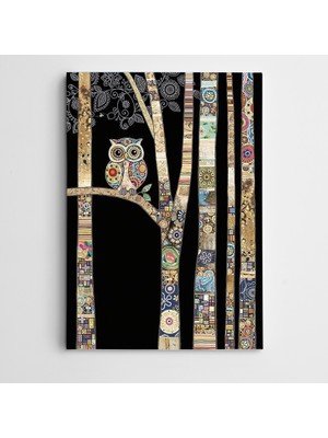 Dekolata Baykuş Modern Sanat Kanvas Tablo
