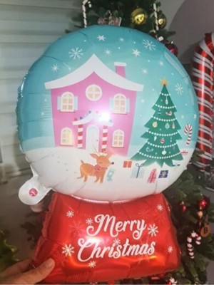 Parti Baskı Kar Küresi Folyo Balon 72 cm - Merry Christmas