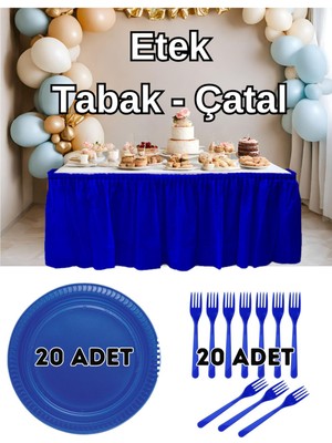 Parti Baskı Masa Eteği - Tabak - Çatal