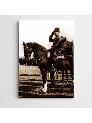 Dekolata Atatürk At Üzerinde Kanvas Tablo
