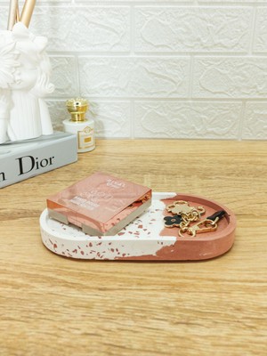 Kedi Creative Arts Terrazzo Oval Tray Dekoratif Altlık