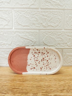 Kedi Creative Arts Terrazzo Oval Tray Dekoratif Altlık