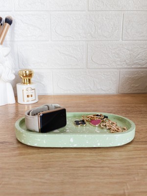 Kedi Creative Arts Terrazzo Oval Tray Dekoratif Altlık