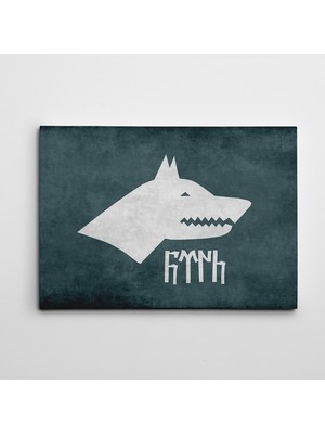 Dekolata Göktürk Bayrağı 2  KanvasTablo