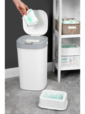 Geseus Motek Kartuşlu Bebek Bezi Kovası Atık Çöp Kovası 19 Litre Kartuş