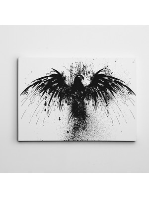 Dekolata Kartal Siyah Beyaz Kanvas Tablo