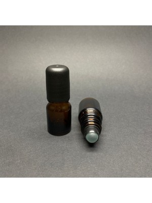 Labshop41 3 ml Amber Cam Roll-On Şişe  , Cam Esans Şişesi , 3cc Cam Bilyeli Şişe x 6 Adet