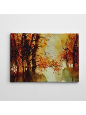 Dekolata Sonbahar Suluboya Kanvas Tablo